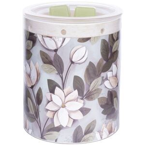 Better Homes & Gardens Magnolia Branches Wax Warmer Gray Floral Aromatherapy NIB